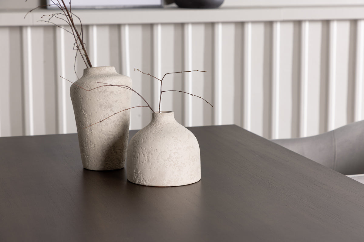 Venture Design Kaseidon & Evelina Rektangulära Matbord 120 x 80 Mörkbrun + Matstolar 2-pack Grå