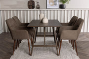 Venture Design Kaseidon & Tomorrow Rektangulära Matbord 120 x 80 Mörkbrun + Matstolar 2-pack Brun