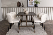 Venture Design Kaseidon & Edina Rektangulära Matbord 120 x 80 Mörkbrun + Matstolar 2-pack Vit