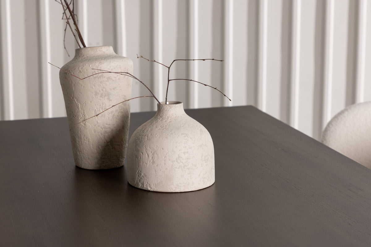 Venture Design Kaseidon & Edina Rektangulära Matbord 120 x 80 Mörkbrun + Matstolar 2-pack Vit