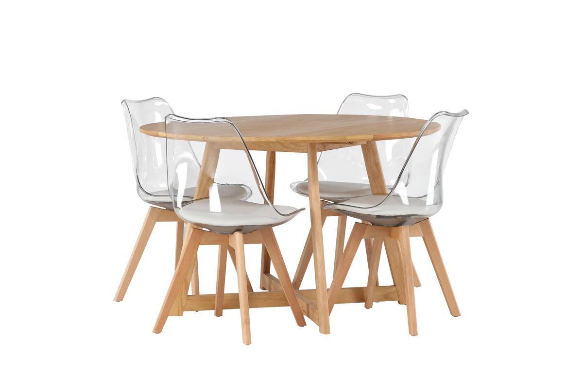 Venture Design Yakidon & Edvin Runda Matbord ⌀120 Brun + Matstolar 2-pack Natur