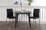 Venture Design Tempe & Lily Rektangulära Matbord 80 x 80 Svart + Matstolar 2-pack Svart