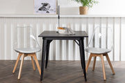 Venture Design Tempe & Edvin Rektangulära Matbord 80 x 80 Svart + Matstolar 2-pack Natur