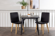Venture Design Tempe & Today Rektangulära Matbord 80 x 80 Svart + Matstolar 2-pack Svart