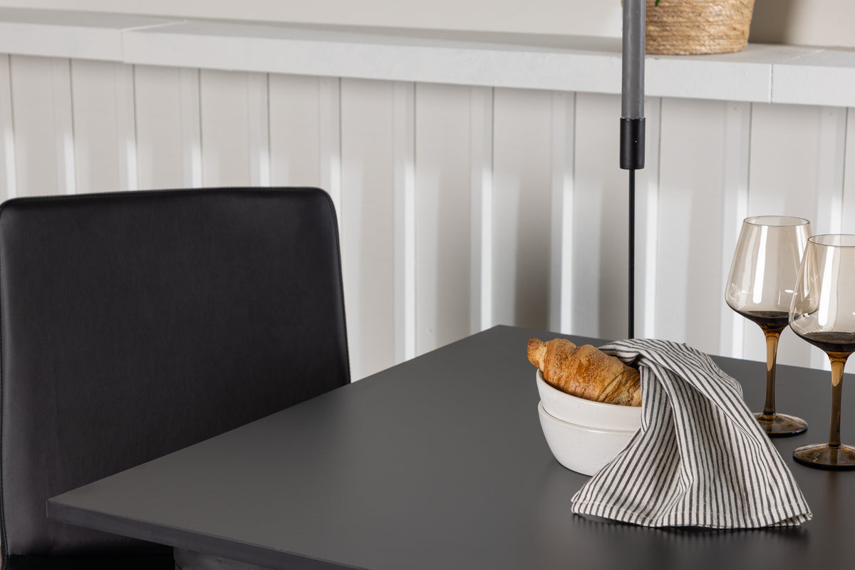Venture Design Tempe & Today Rektangulära Matbord 80 x 80 Svart + Matstolar 2-pack Svart