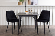 Venture Design Tempe & Night Rektangulära Matbord 80 x 80 Svart + Matstolar 2-pack Svart