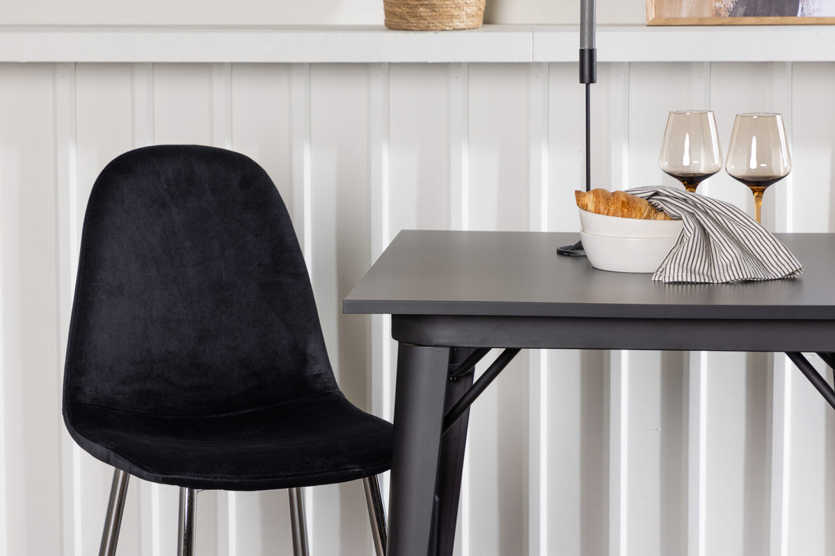 Venture Design Tempe & Polar Rektangulära Matbord 80 x 80 Svart + Matstolar 2-pack Svart