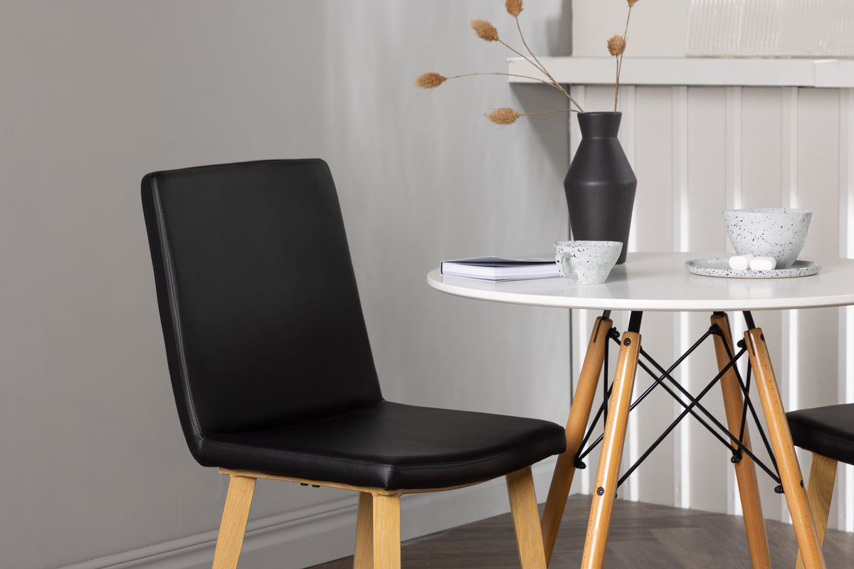 Venture Design Danburi & Today Runda Matbord ⌀60 Vit + Matstolar 2-pack Svart