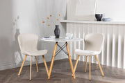 Venture Design Danburi & Lilja Runda Matbord ⌀60 Vit + Matstolar 2-pack Beige