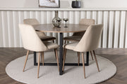 Venture Design Durango & Night Runda Matbord ⌀120 Valnöt + Matstolar 2-pack Beige
