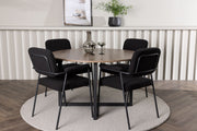 Venture Design Durango & Yesterday Runda Matbord ⌀120 Valnöt + Matstolar 2-pack Svart