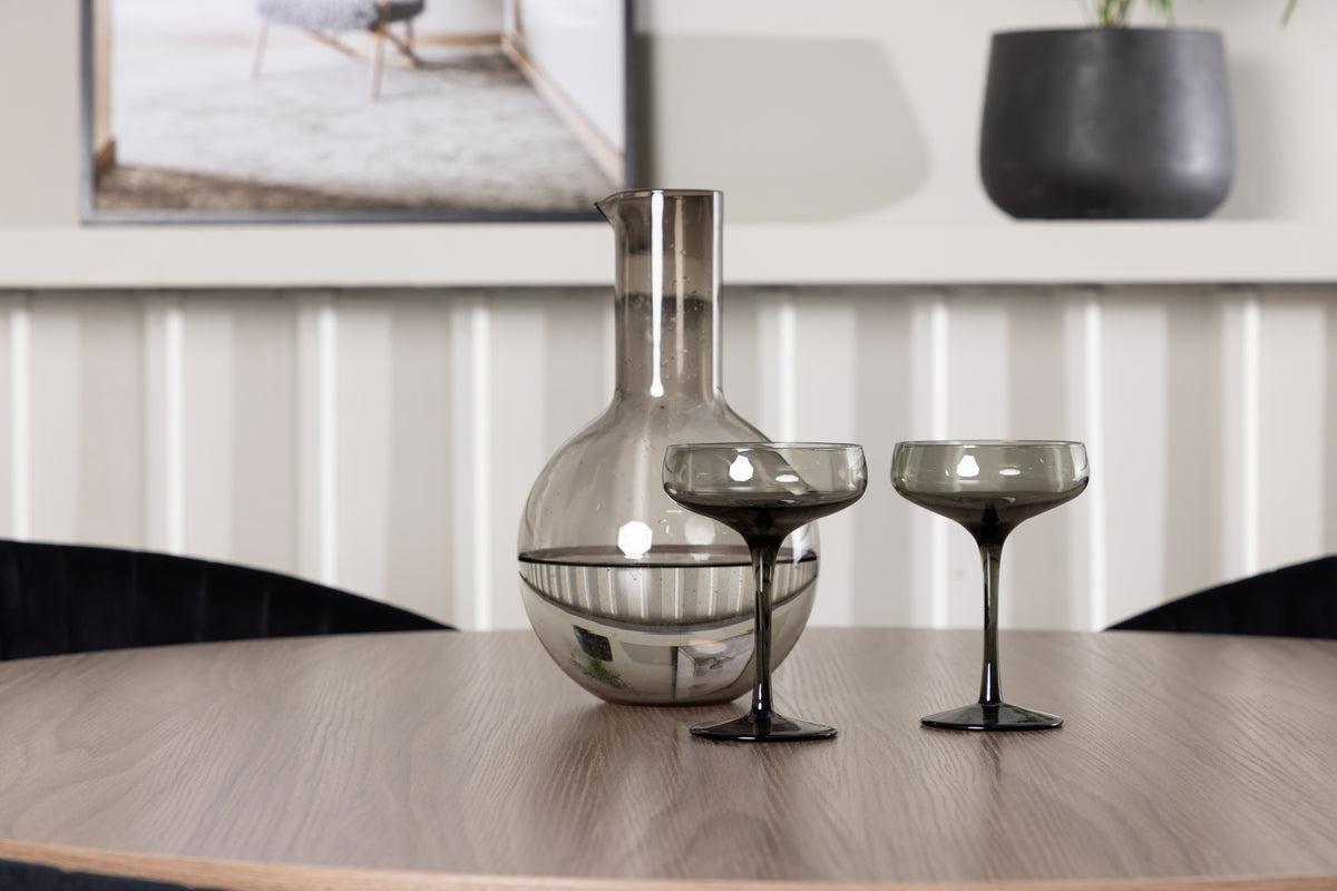 Venture Design Durango & Selma Runda Matbord ⌀120 Valnöt + Matstolar 2-pack Svart