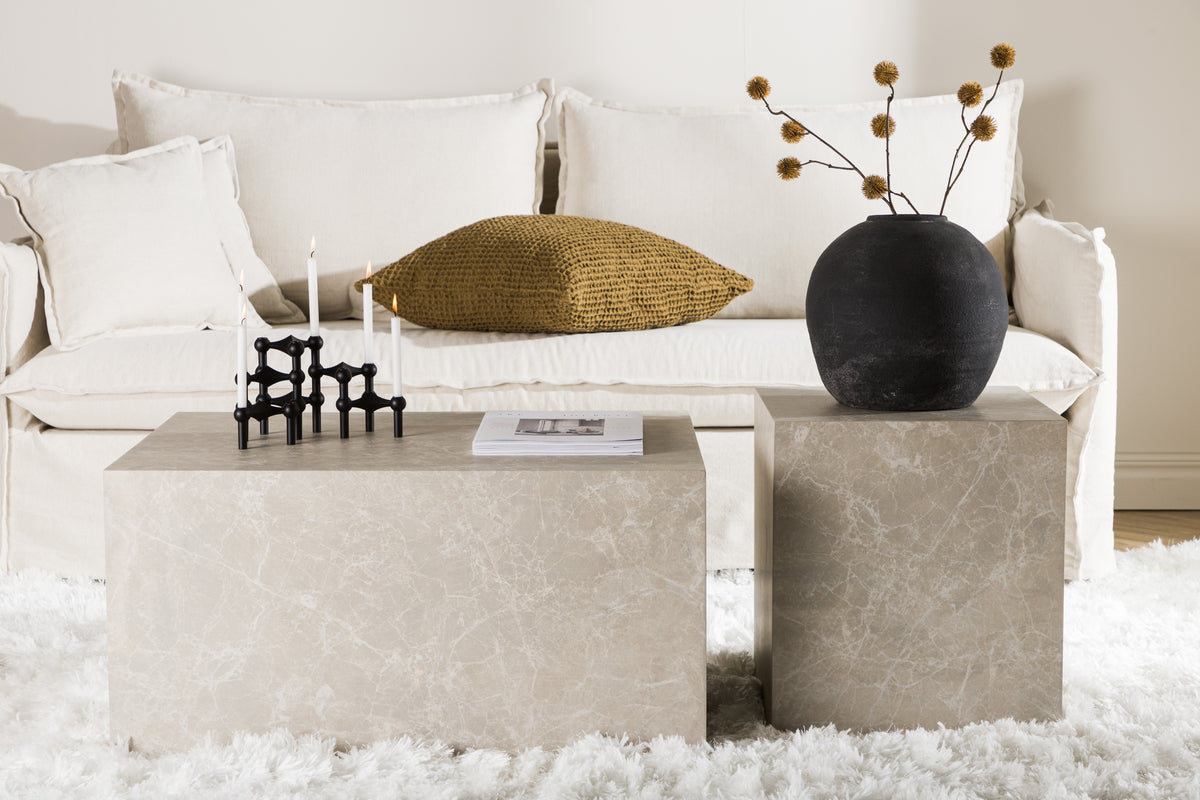 Venture Design York Soffbord 40x60x80 Beige + Soffbord 45x40x40 Beige