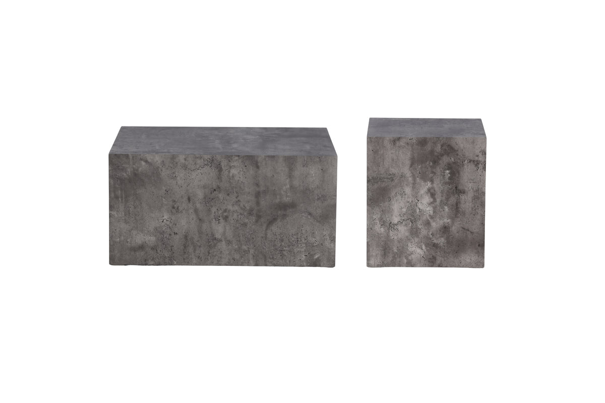 Venture Design York Soffbord 40 x 40 Mörkgrå + Soffbord 80 x 60 Mörkgrå