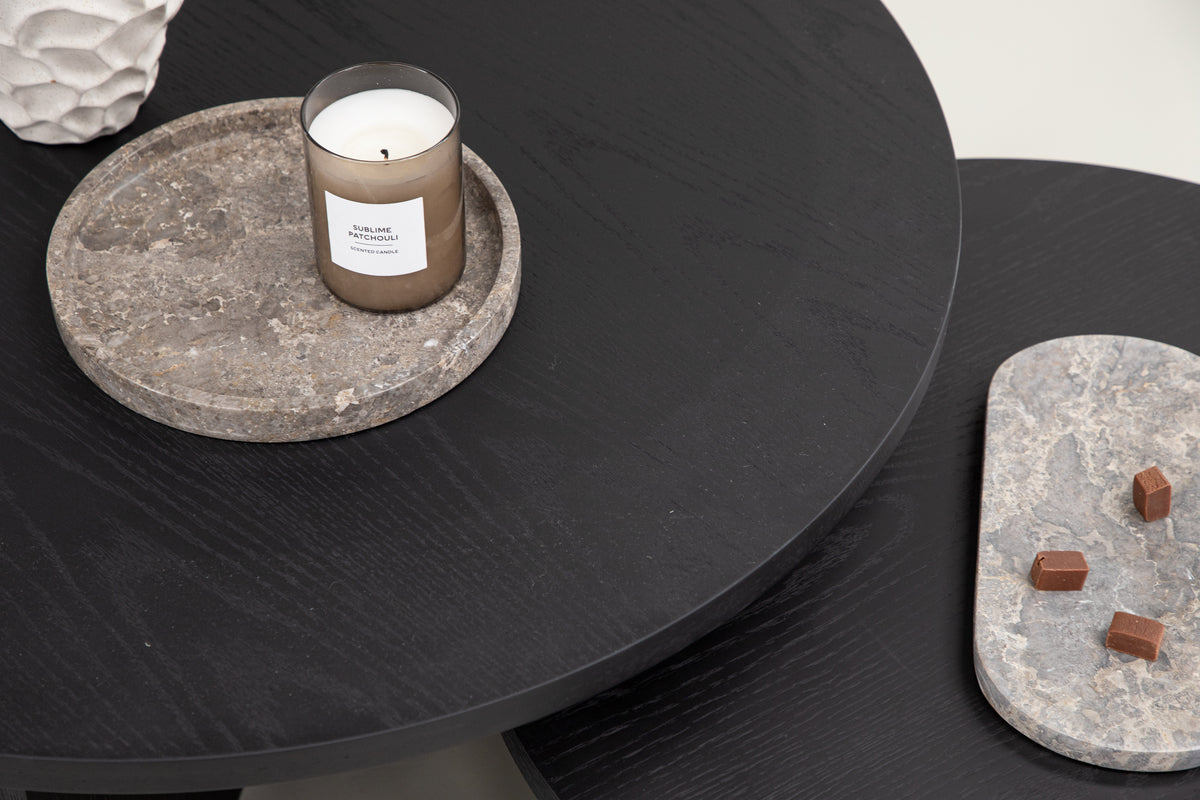 Venture Design Saltö Soffbord ⌀85 Svart + Soffbord ⌀65 Svart
