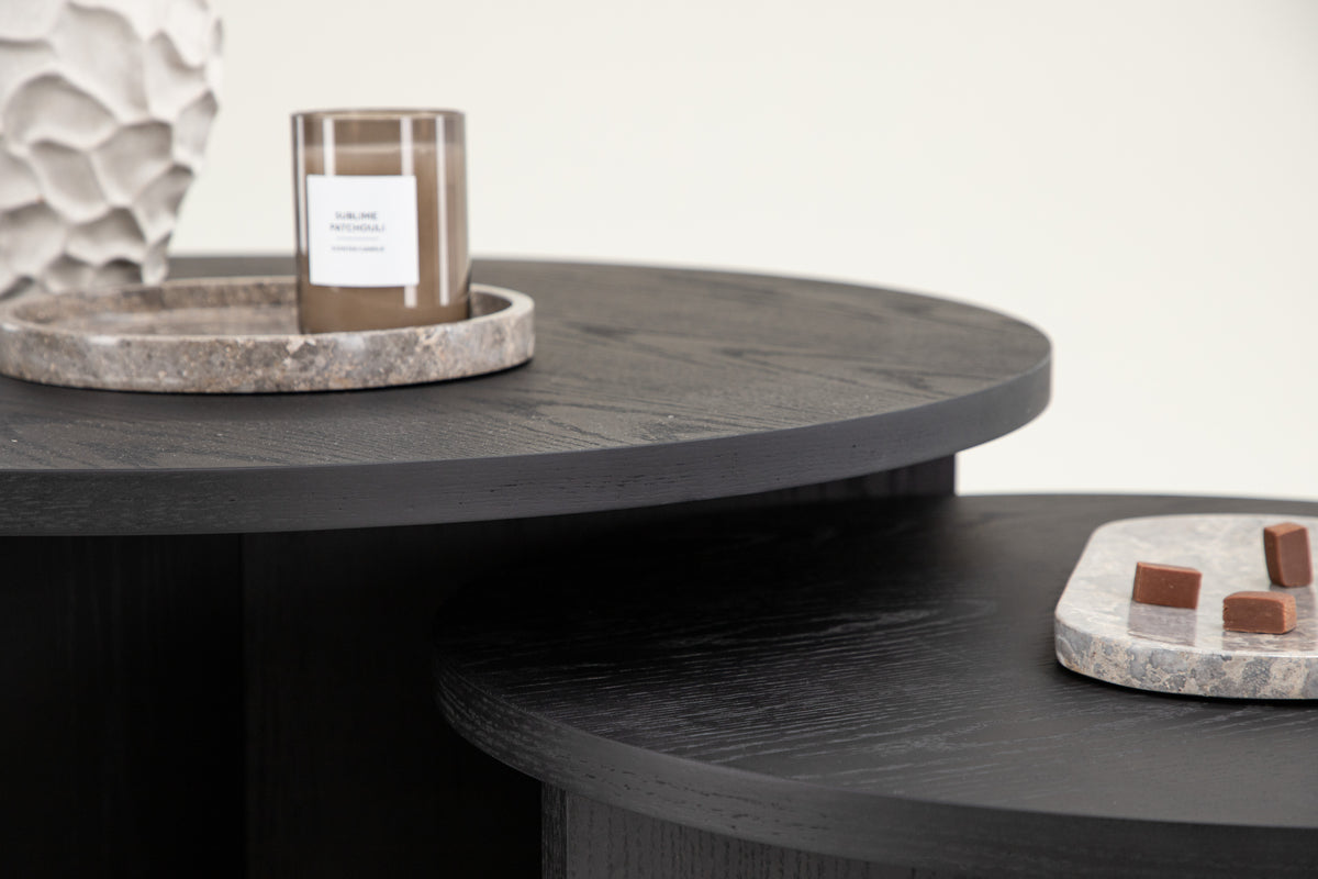 Venture Design Saltö Soffbord ⌀85 Svart + Soffbord ⌀65 Svart