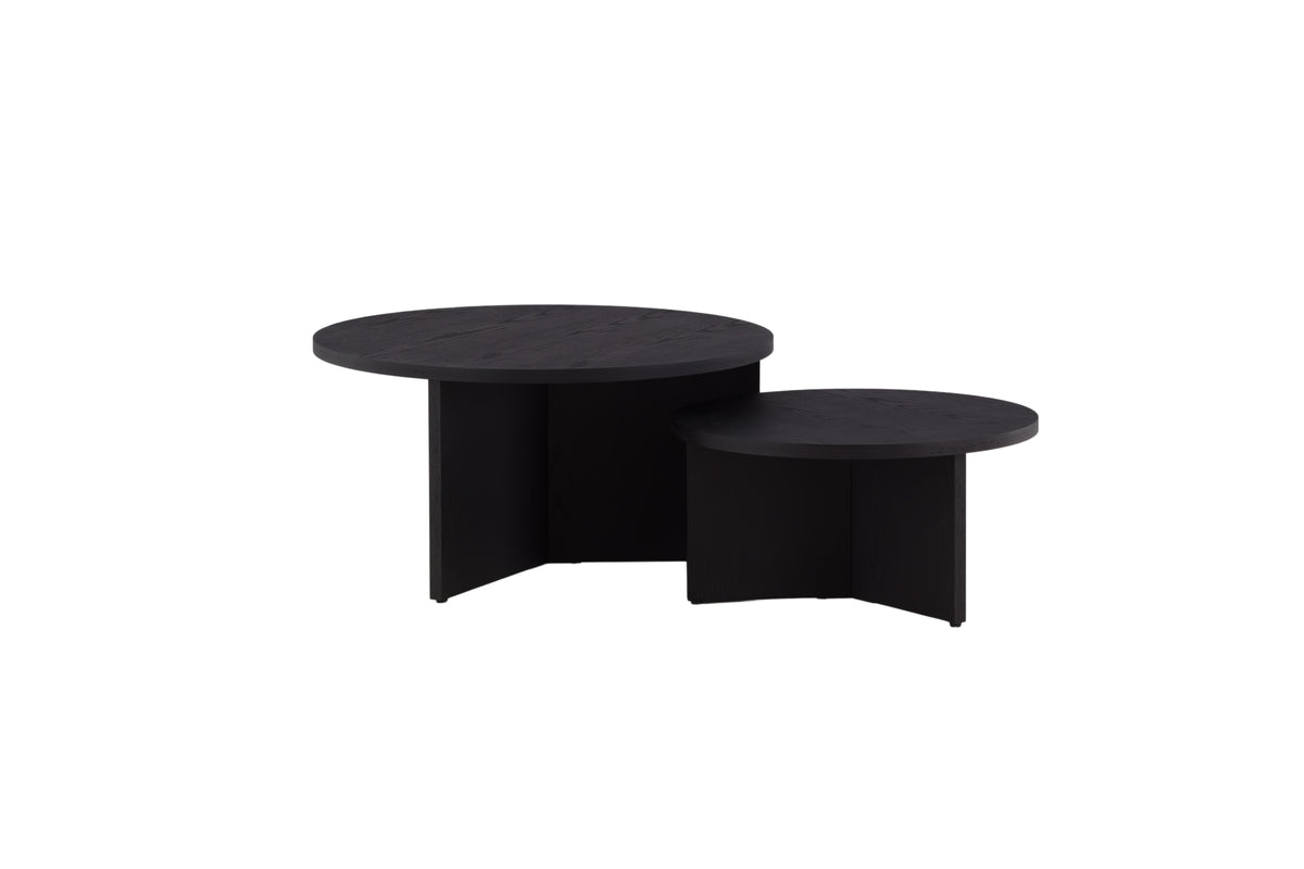 Venture Design Saltö Soffbord ⌀85 Svart + Soffbord ⌀65 Svart
