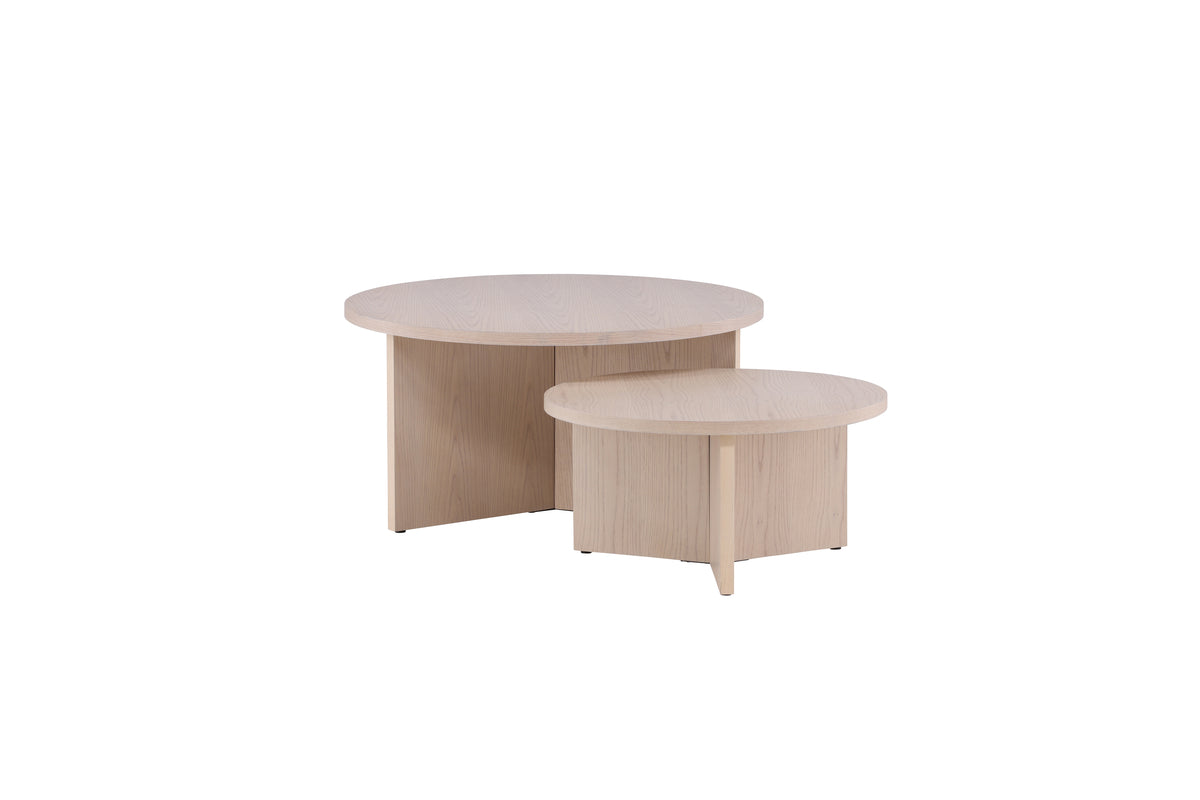 Venture Design Saltö Soffbord ⌀85 Vitputsad + Soffbord ⌀65 Vitputsad