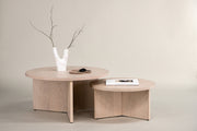 Venture Design Saltö Soffbord ⌀85 Vitputsad + Soffbord ⌀65 Vitputsad