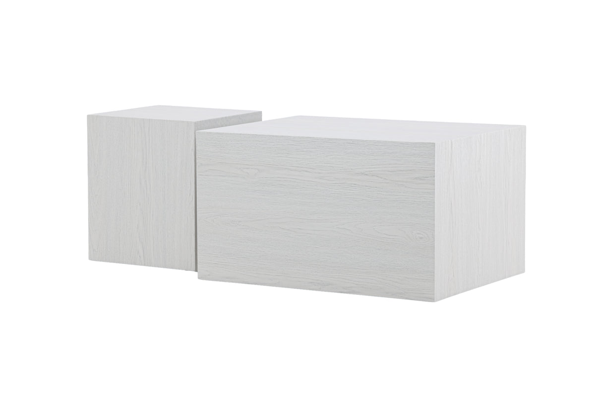 Venture Design York Soffbord 40 x 40 Vitputsad + Soffbord 80 x 60 Vitputsad