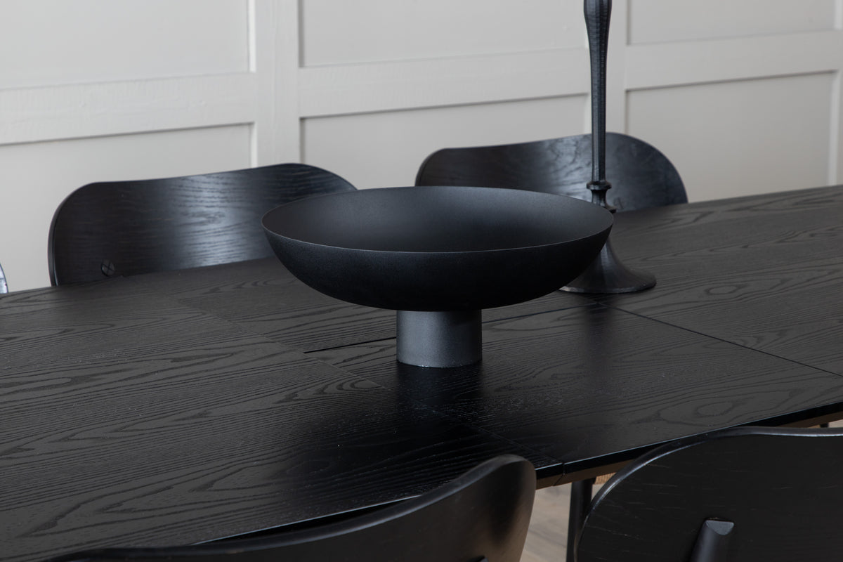 Venture Design Gold & Polly Rektangulära Matbord 180 x 85 Svart + Matstolar 2-pack Svart