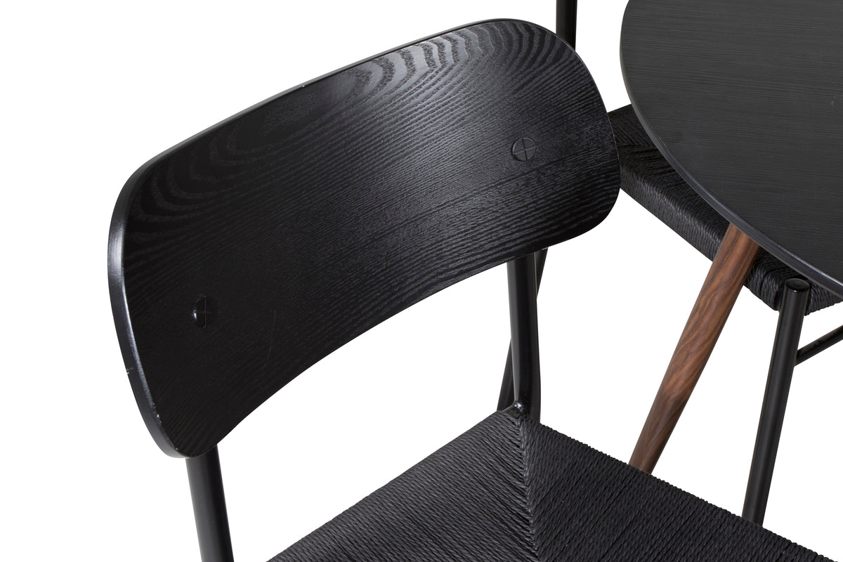 Venture Design Plaza & Polly Runda Matbord ⌀100 Svart + Matstolar 2-pack Svart