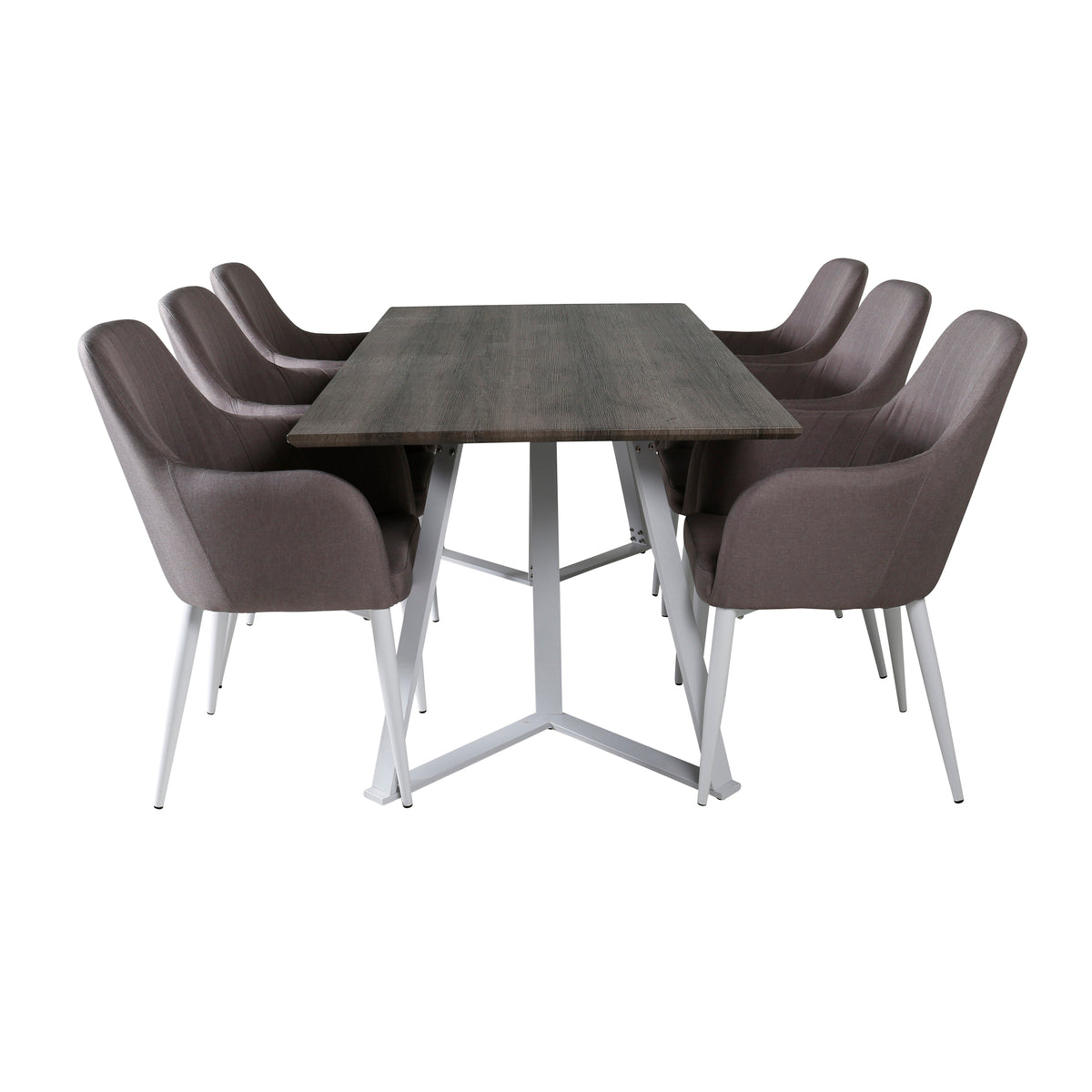 Venture Design Marina & Comfort Rektangulära Matbord 180 x 75 x 90 Grå + Matstolar 2-pack Grå