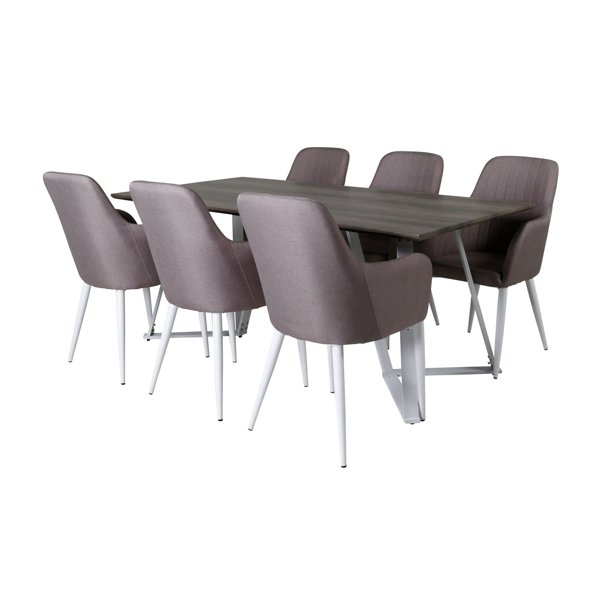 Venture Design Marina & Comfort Rektangulära Matbord 180 x 75 x 90 Grå + Matstolar 2-pack Grå
