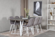 Venture Design Marina & Polar Rektangulära Matbord 180 x 90 Grå + Matstolar 2-pack Grå