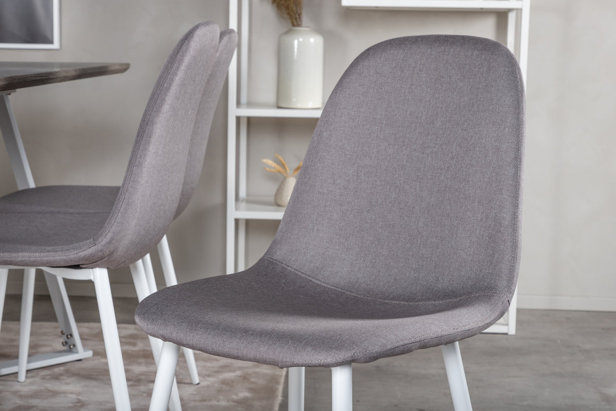 Venture Design Marina & Polar Rektangulära Matbord 180 x 90 Grå + Matstolar 2-pack Grå