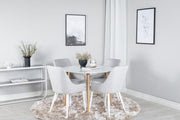 Venture Design Plaza Matstolar 2-pack Grå + Runda Matbord ⌀100 Vit