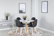 Venture Design Polar & Plaza Matstolar 2-pack Svart + Runda Matbord ⌀100 Vit