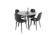 Venture Design Polar & Plaza Matstolar 2-pack Svart + Runda Matbord ⌀100 Svart