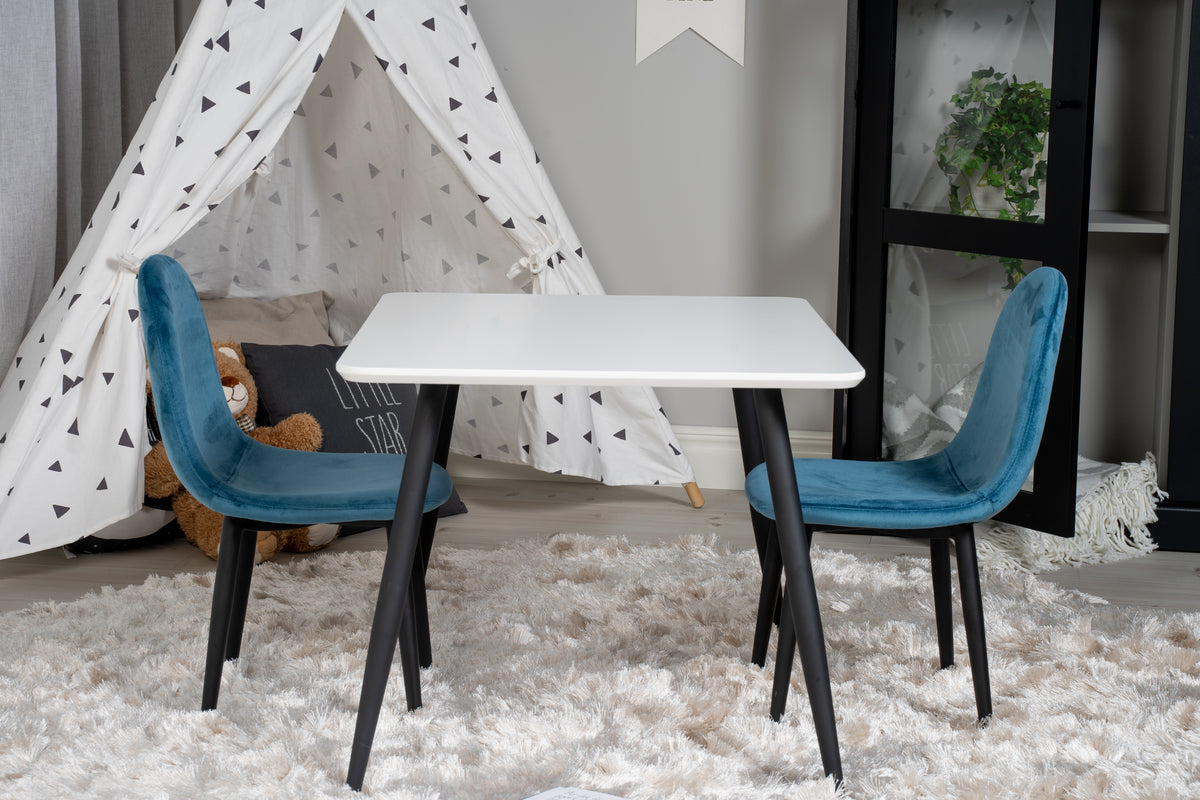 Venture Design Polar Barnstolar Blå + Barnbord 50 x 80 x 60
