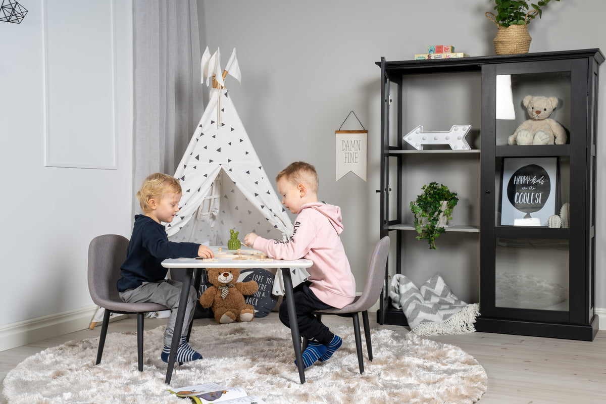 Venture Design Polar Barnstolar Grå + Barnbord 50 x 80 x 60