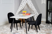 Venture Design Velvet & Polar Barnstolar Svart + Barnbord 50 x 80 x 60