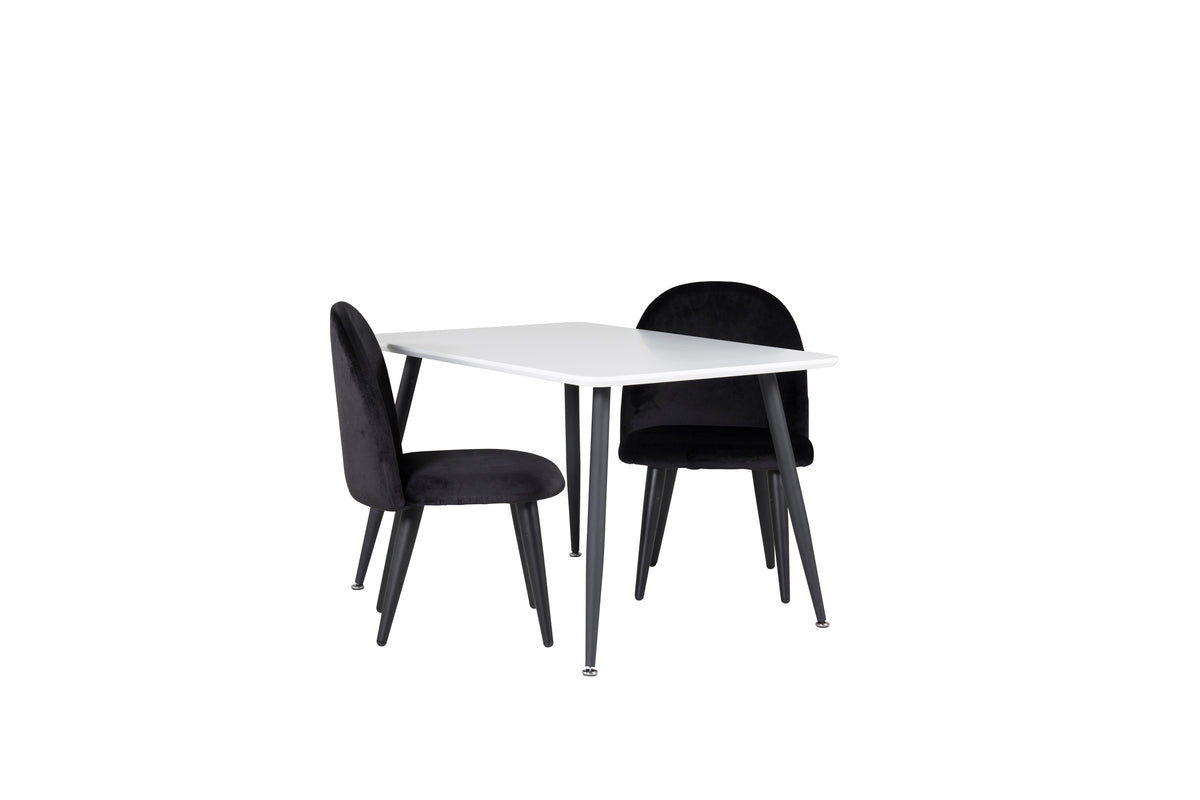 Venture Design Velvet & Polar Barnstolar Svart + Barnbord 50 x 80 x 60