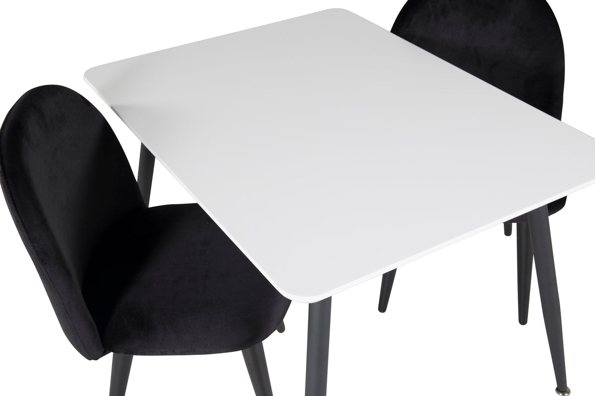 Venture Design Velvet & Polar Barnstolar Svart + Barnbord 50 x 80 x 60