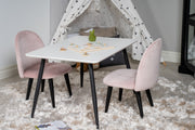 Venture Design Velvet & Polar Barnstolar Rosa + Barnbord 50 x 80 x 60
