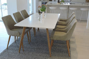 Venture Design Plaza & Polar Matstolar 2-pack Grå + Rektangulära Matbord 180 x 90 Vit