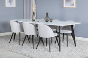 Venture Design Velvet & Polar Matstolar 2-pack Grå + Rektangulära Matbord 240 x 100 Vit