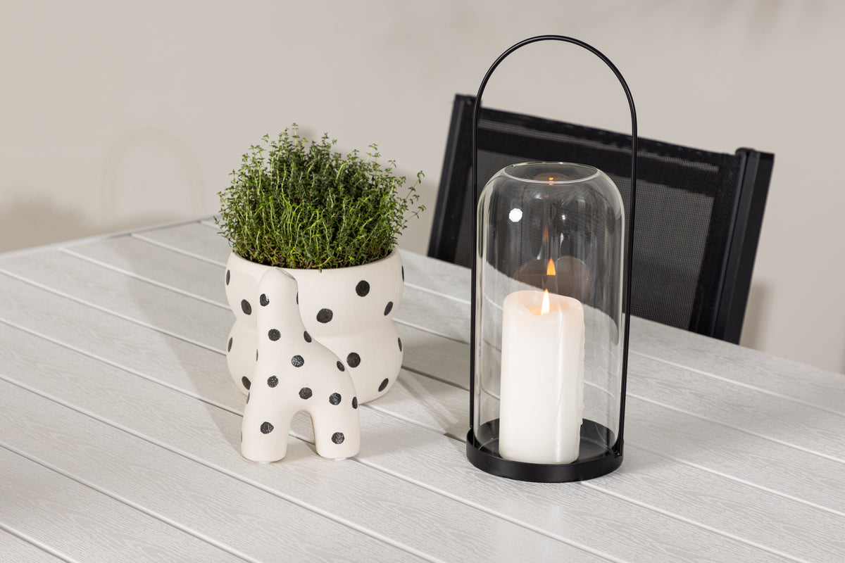 Venture Design Copacabana & Break Matstolar 2-pack Svart + Rektangulära Matbord 205 x 90 Vit
