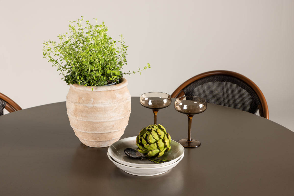 Venture Design Santa Fe & Guarda Runda Matbord ⌀120 Brun + Caféstolar 2-pack Svart