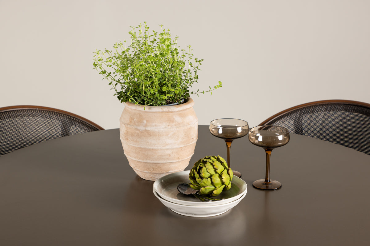 Venture Design Santa Fe & Vila Runda Matbord ⌀120 Brun + Caféstolar 2-pack Svart