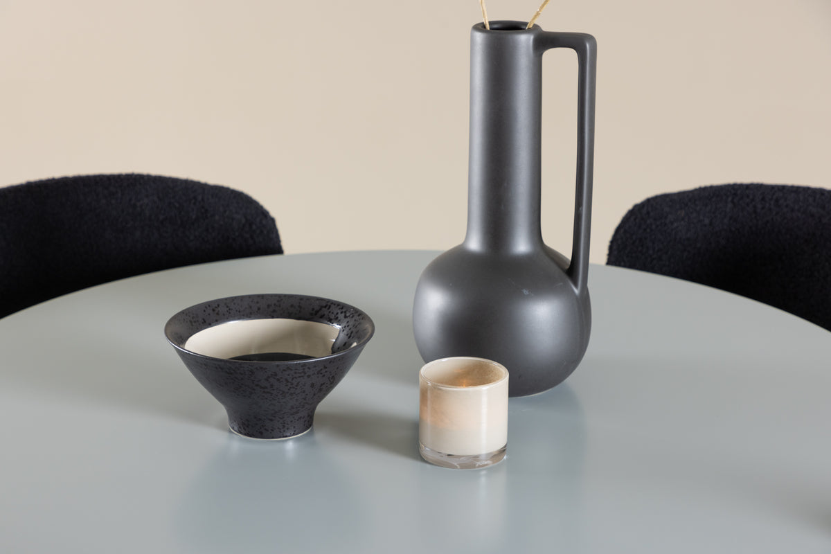 Venture Design Plaza & Modesto Runda Matbord ⌀100 Grå + Matstolar 2-pack Svart