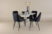 Venture Design Night & Plaza Matstolar 2-pack Svart + Runda Matbord ⌀100 Grå