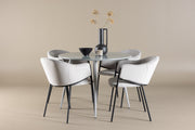 Venture Design Evelina & Plaza Matstolar 2-pack Grå + Runda Matbord ⌀100 Grå