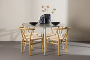 Venture Design Alfons & Plaza Matstolar Beige + Runda Matbord ⌀120 Beige