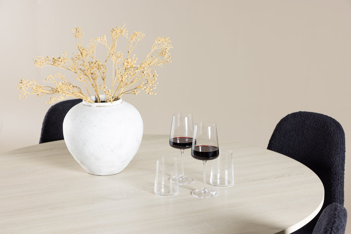 Venture Design Polar & Lanzo Matstolar 2-pack Svart + Runda Matbord ⌀120 Vitputsad