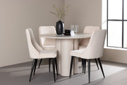 Venture Design Leone & Olivia Matstolar 2-pack Beige + Runda Matbord ⌀110 Beige
